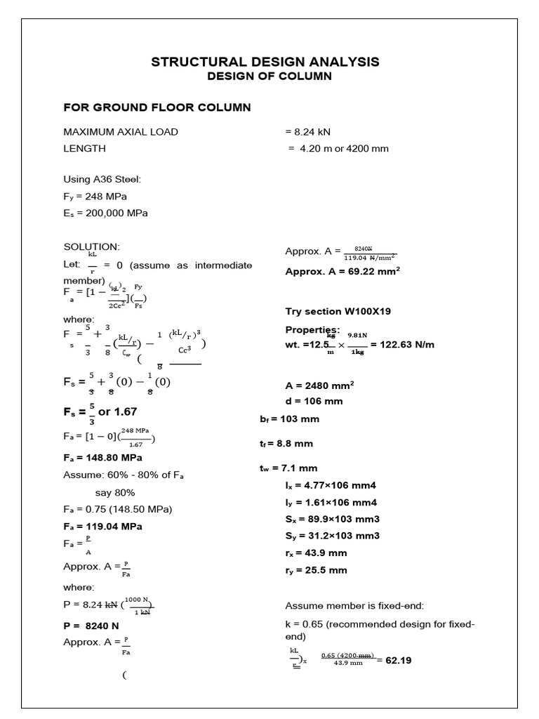 Design of Column | PDF