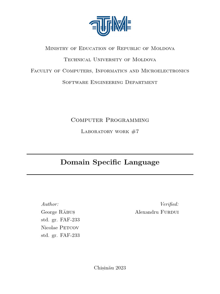 FAF 233 Nicolai Petcov 8 | PDF | Parsing | Programming Language
