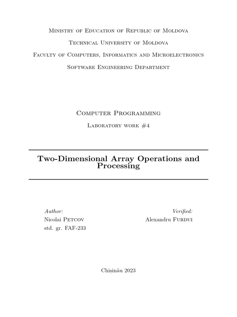 Two-Dimensional Array Operations in C | PDF | String (Computer Science ...