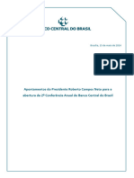 Apontamentos Do Presidente Roberto Campos Neto para A Abertura Da 2 Conferência Anual Do Banco Central Do Brasil