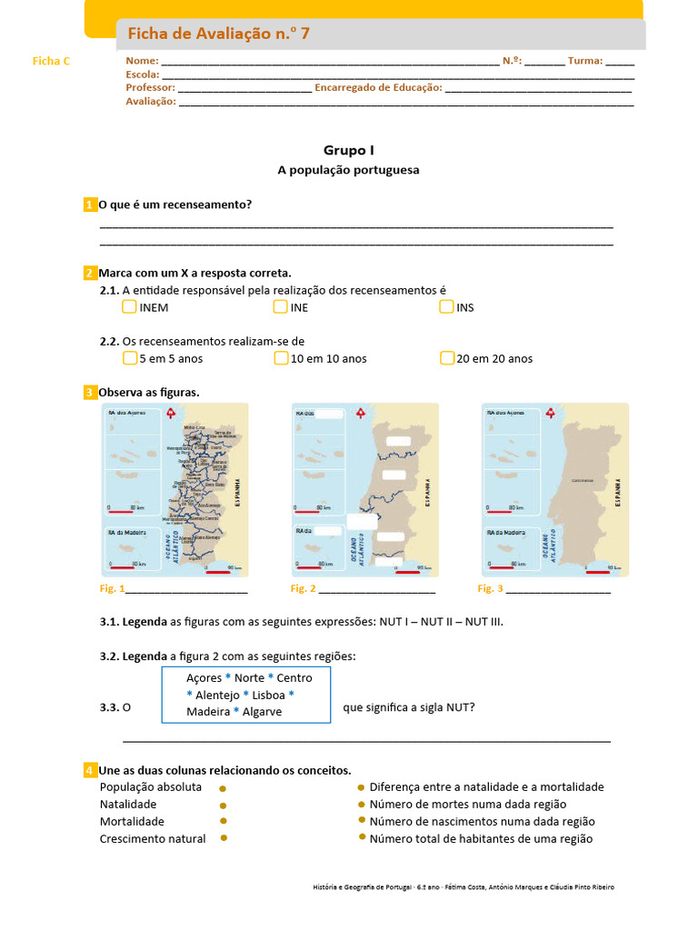 Hgp6 Ficha 7c | PDF | Portugal