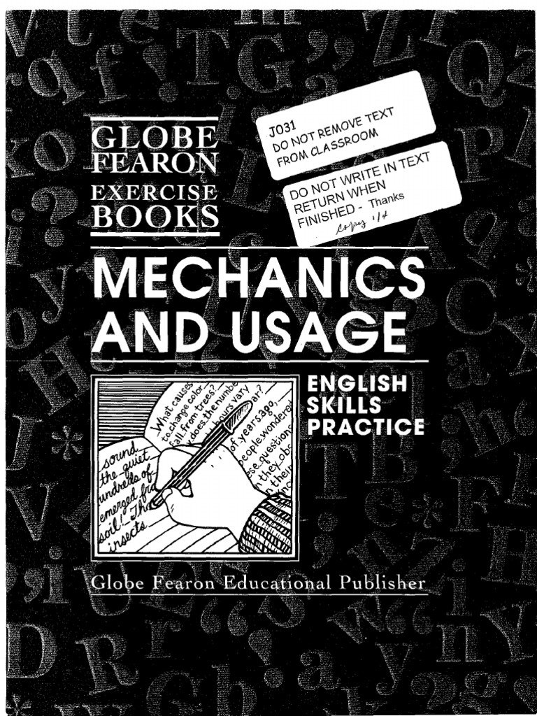 Globe Fearon Mechanics and Usage PDF Subject (Grammar) Verb