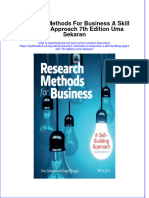 [Download pdf] Research Methods For Business A Skill Building Approach 7Th Edition Uma Sekaran online ebook all chapter pdf 