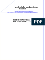 (Download PDF) Research Methods For Postgraduates Greener Online Ebook All Chapter PDF