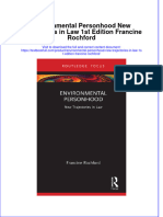 (Download PDF) Environmental Personhood New Trajectories in Law 1St Edition Francine Rochford Online Ebook All Chapter PDF