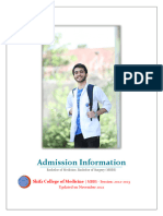 MBBS Admission Information- Booklet Session- 2022-2023