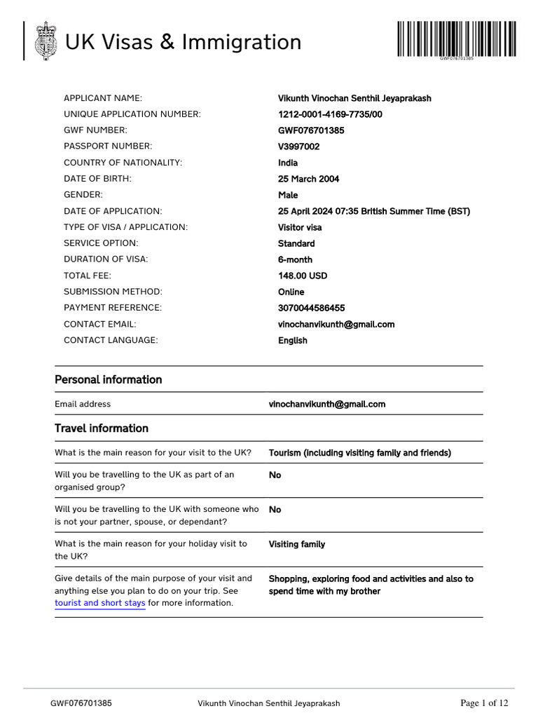 UK Visas & Immigration: Personal Information | PDF | Travel Visa | Justice