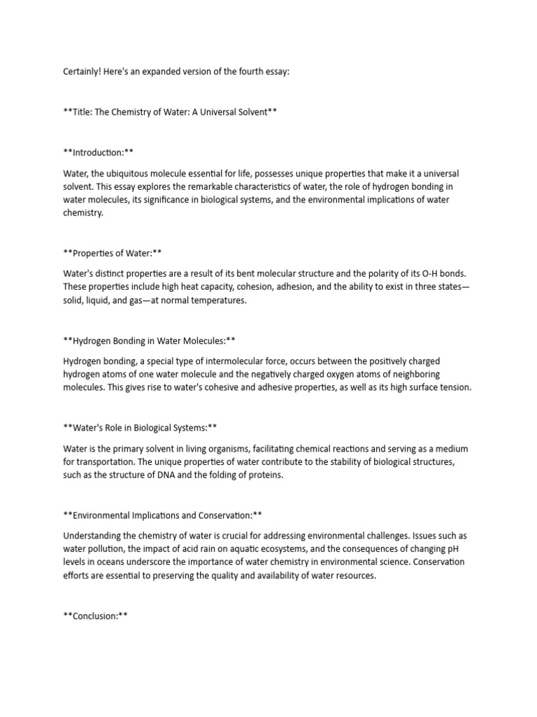 the chemistry of water PDF