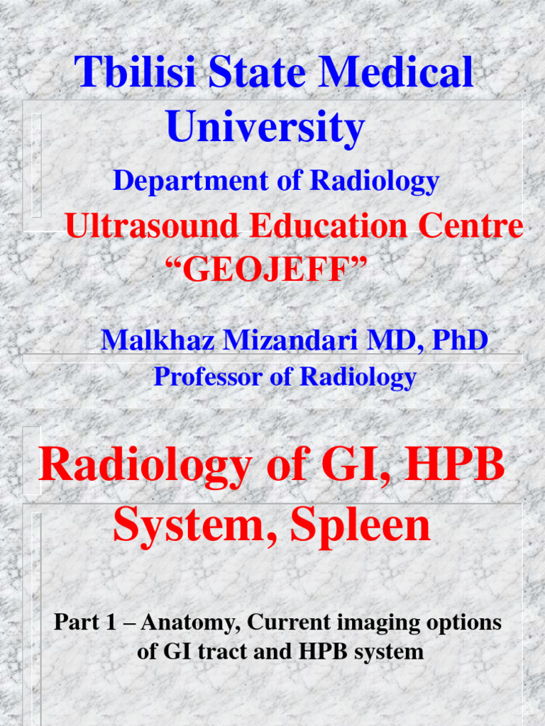 05 - Basics of GI and HPB Imaging - 1 | PDF | Gastrointestinal Tract ...