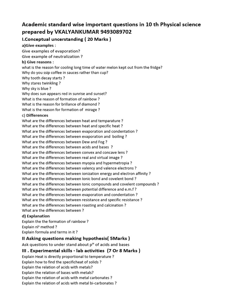 Academic standard wise questions pdf electrical resistivity and