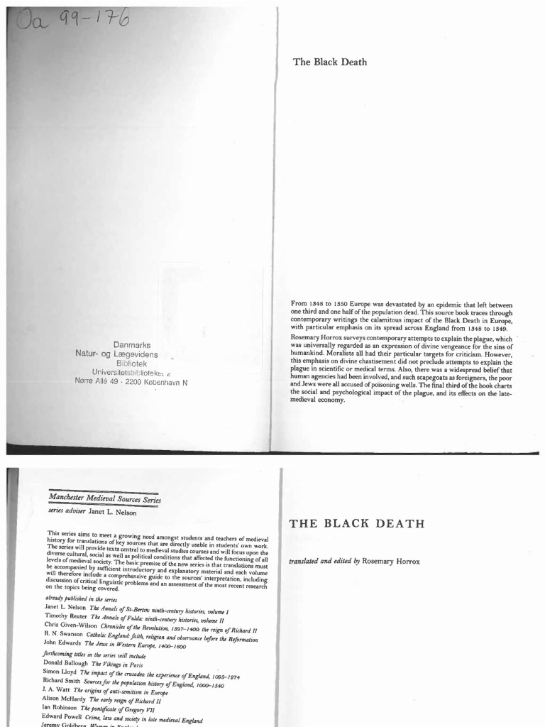 Horrox, The Black Death | PDF | Black Death
