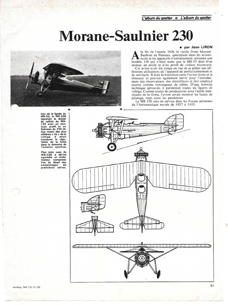 Morane Saulnier 230 PDF