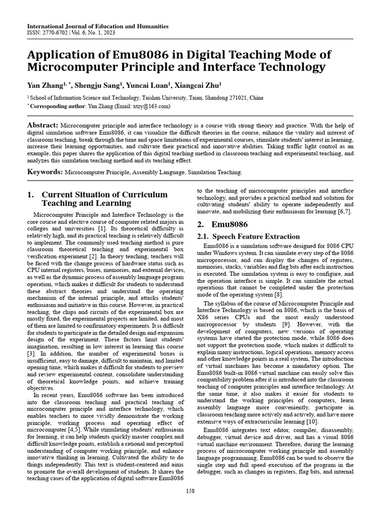 Emu8086 in Microcomputer Education | PDF | Programming | Computer Program