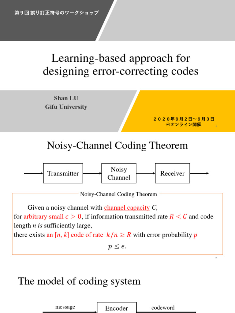Learning-Based Approach For Designing Error-Correcting Codes | Download ...