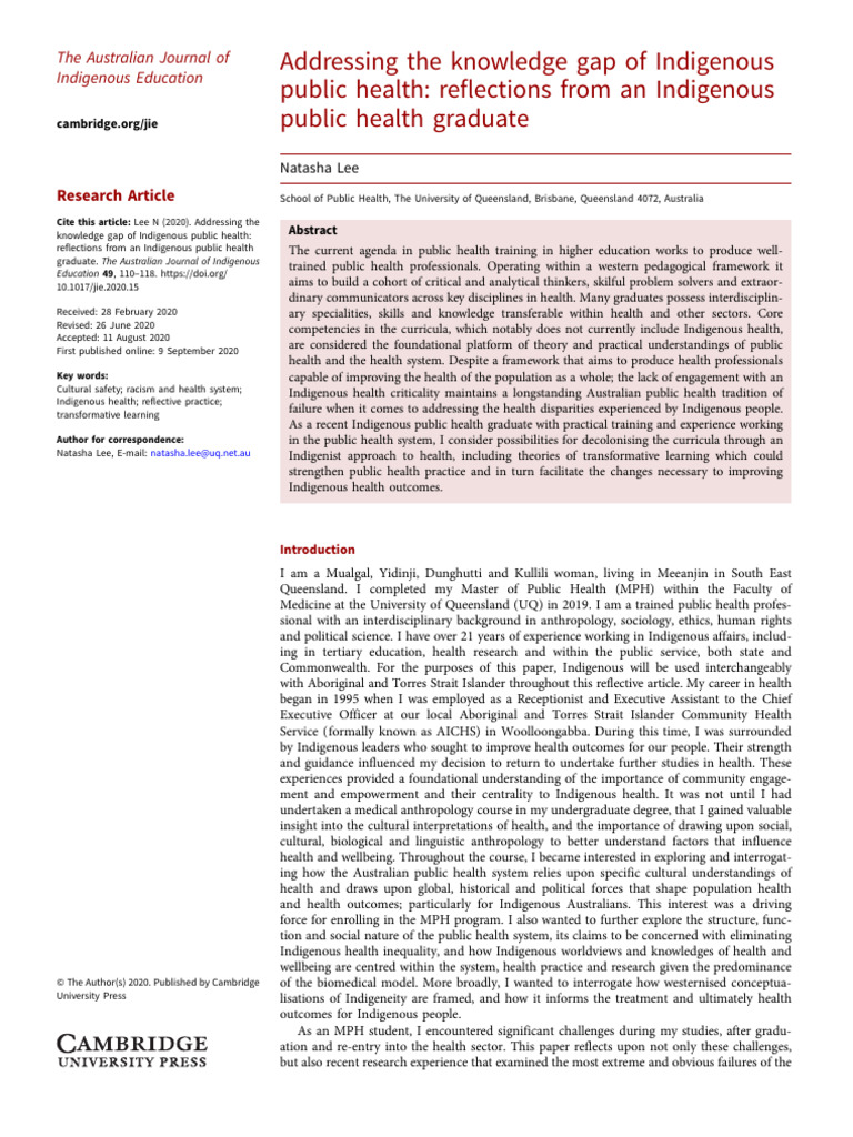 Indigenous Public Health Insights | PDF | Indigenous Australians ...