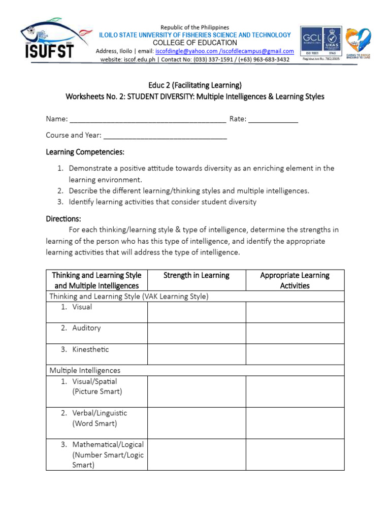 Student Diversity in Learning Styles | PDF