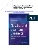 (Download PDF) Classical and Quantum Dynamics From Classical Paths To Path Integrals 6Th Edition Dittrich W Online Ebook All Chapter PDF