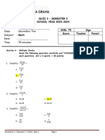 Secondary 2 - Quiz 3 Sem-2 2023-2024