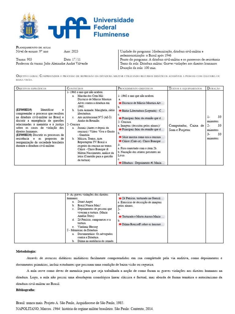 Plano de Aula, Educação Inclusiva | PDF