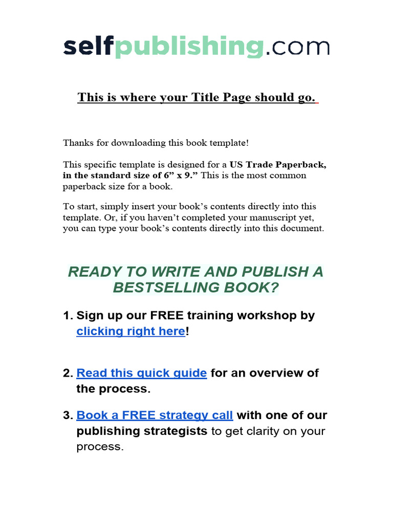6x9-Book Template Word | PDF