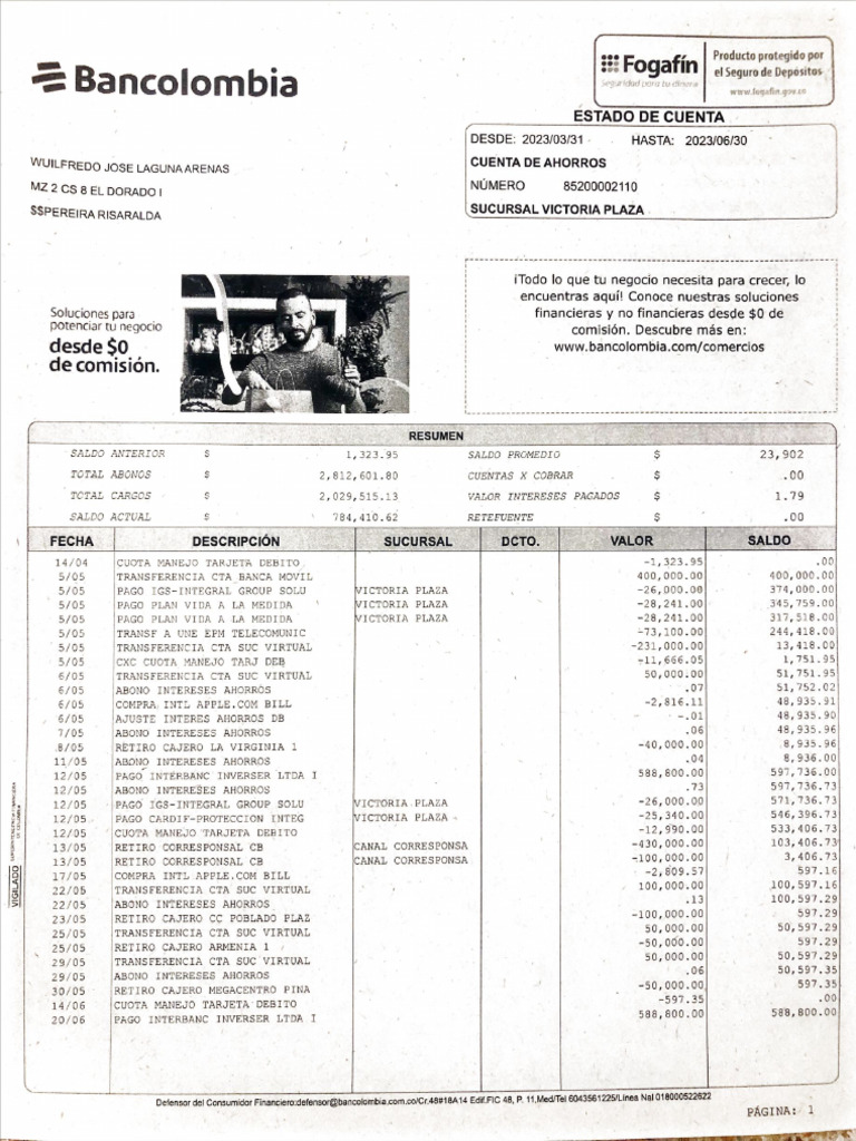 Certificaci n y extractos bancolombia pdf
