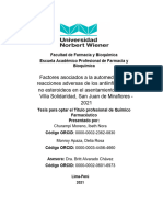 Factores Asociados A La Automedicación y Reacciones Adversas de Los Antiinflamatorios No Esteroideos en El Asentamiento Humano Villa Solidaridad, San Juan de Miraflores - 2021