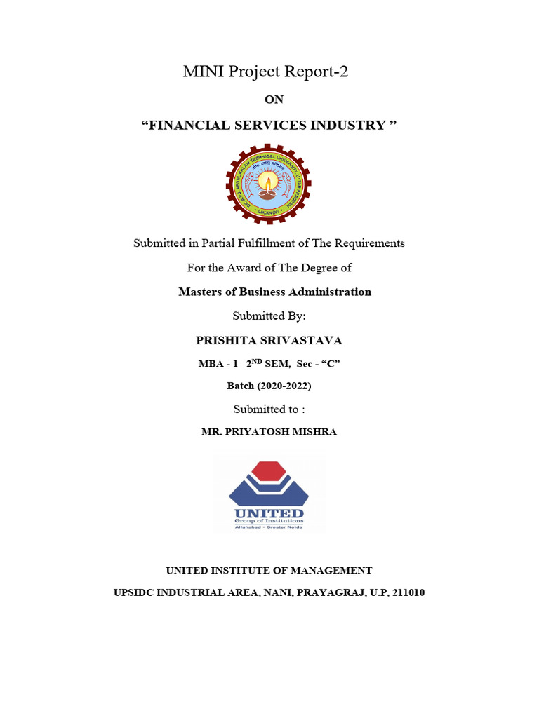 MINI Project Report - Prishita Srivastava | PDF | Non Bank Financial ...