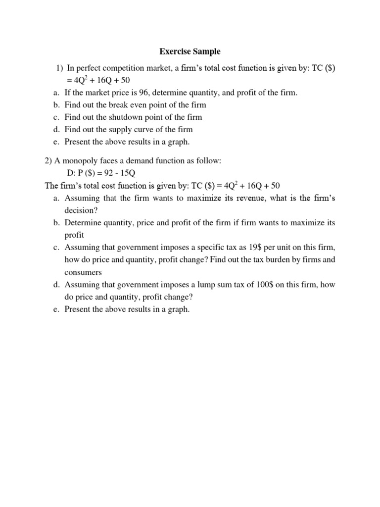Exercise Sample | PDF | Finance & Money Management