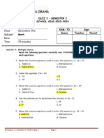 Secondary 1 - Quiz 2 Sem-2 2023-2024