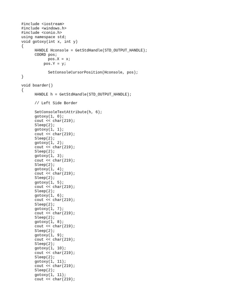Console Border Drawing in C++ | PDF | Computer Programming | C++