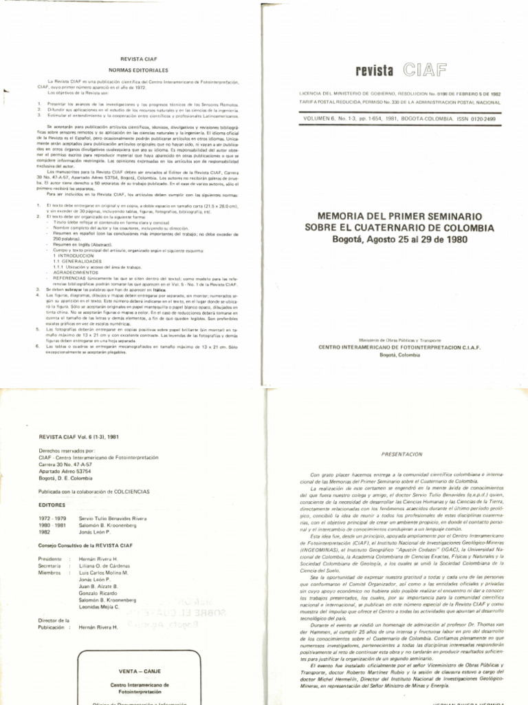 Normas Editoriales Revista CIAF | PDF | Colombia | Geología
