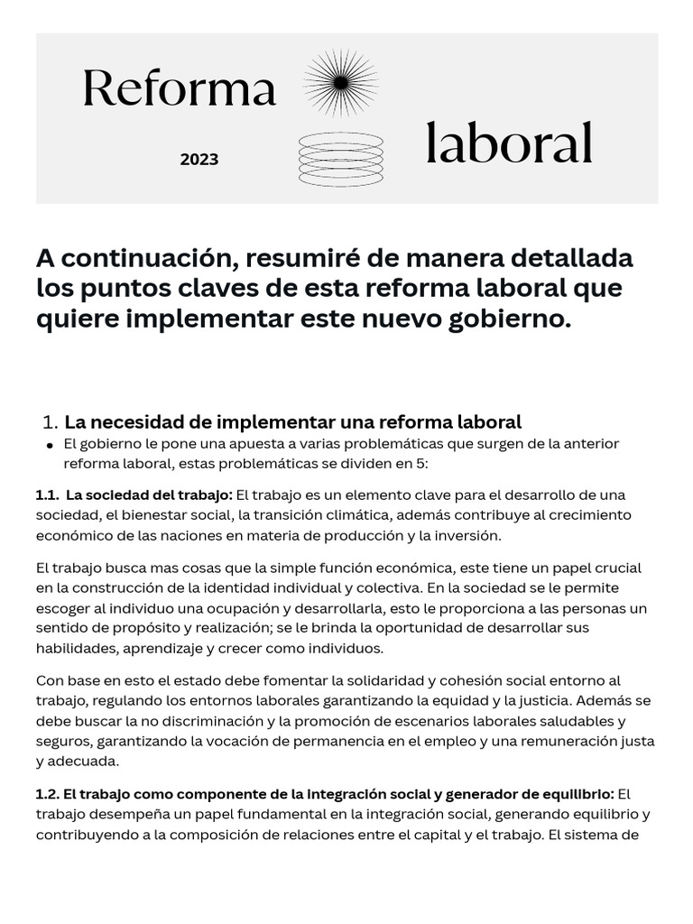 Reforma Laboral 2023: Claves y Desafíos | PDF | Derecho laboral | Sindicato