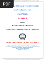 JNTUA C-Programming & Data Structures R20 Notes