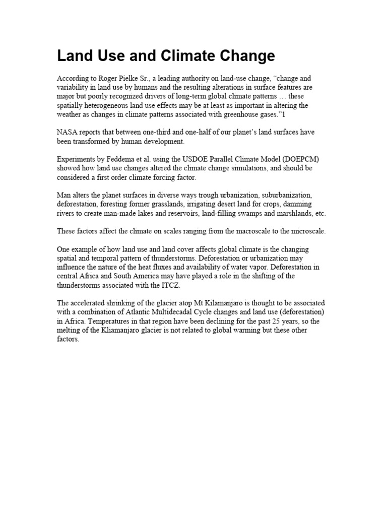Land Use and Climate Change - Pielke | PDF | Climate | Climate Change