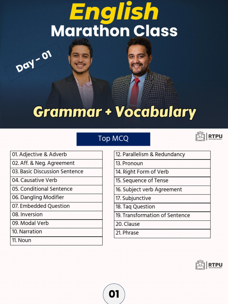 English Marathon Class Special Pdf Pdf Verb Syntax