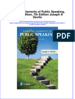 [Download pdf] Essential Elements Of Public Speaking Rental Edition 7Th Edition Joseph A Devito online ebook all chapter pdf 