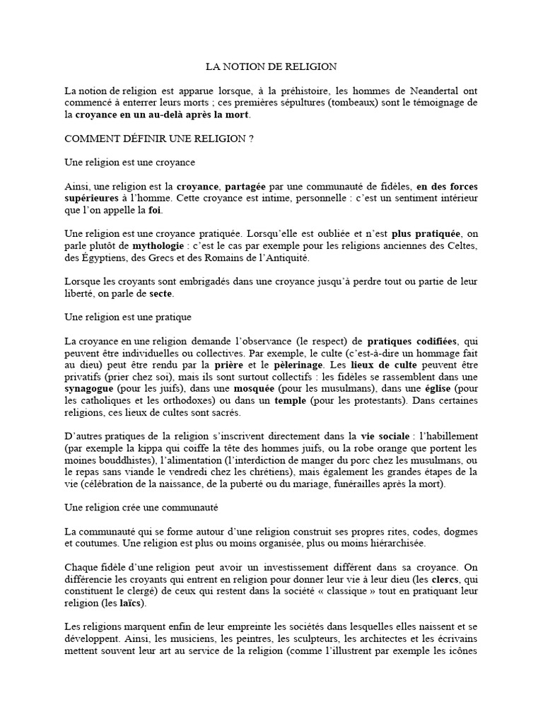 Comprendre la notion de religion | PDF | Monothéisme | Liberté de religion