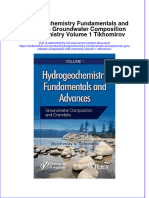 (Download PDF) Hydrogeochemistry Fundamentals and Advances Groundwater Composition and Chemistry Volume 1 Tikhomirov Online Ebook All Chapter PDF