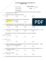 MATH 6 Quarter 2 Examination