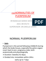 abnormalities of puerperium