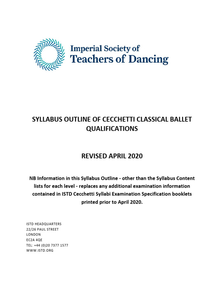 Cecchetti Ballet Exam Levels Overview | PDF | Dances | Ballet