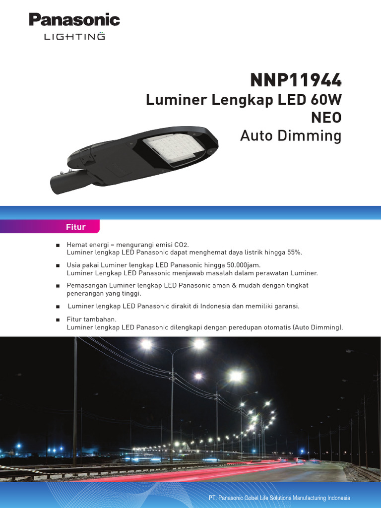 Luminer LED Panasonic 60W Auto Dimming | PDF