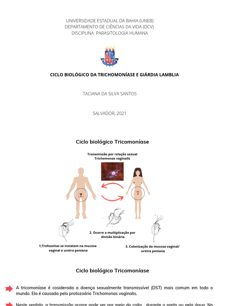 Ciclo de Vida da Tricomoníase | PDF | Epidemiologia | Doenças e distúrbios