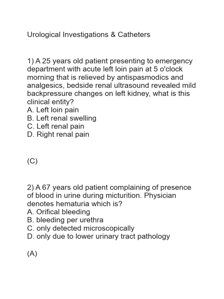 Urological Investigations & Catheters - 240514 - 070752 | PDF | Kidney ...