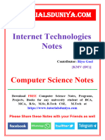 Internet Technologies Notes - TutorialsDuniya