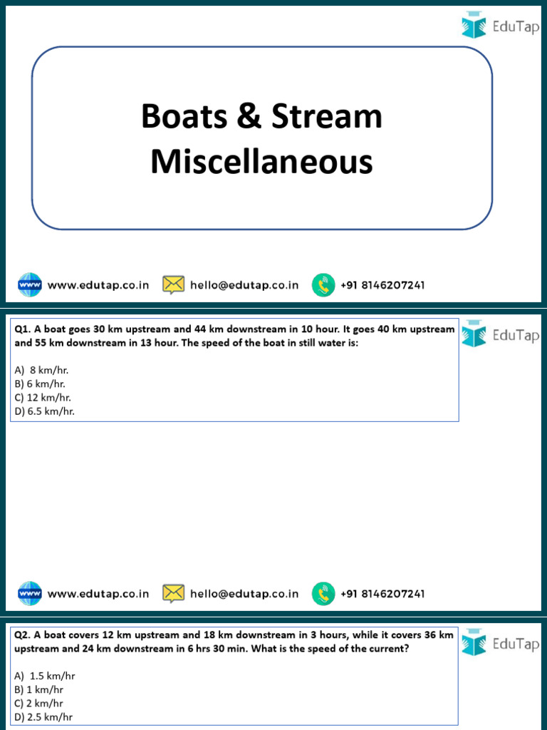 Boat Speed Calculations and Problems | PDF