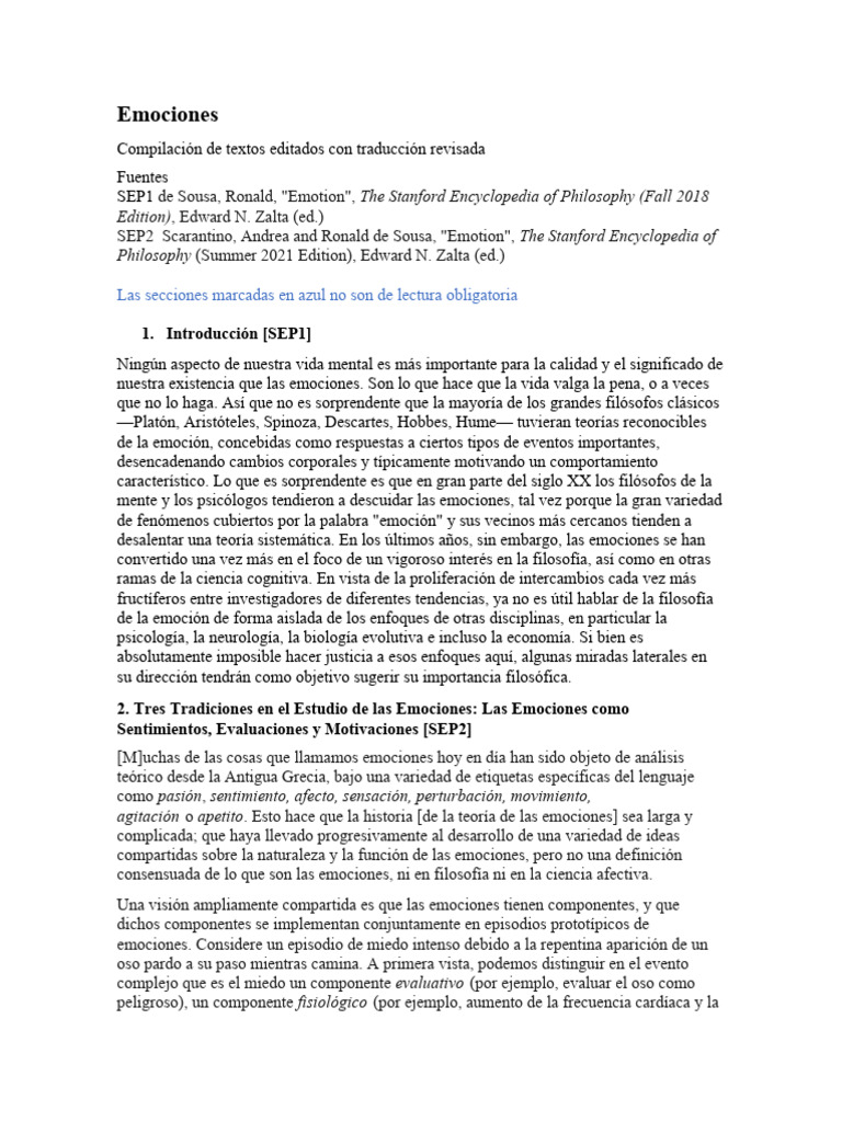 Teorías de las emociones según Scarantino | PDF | Las emociones ...