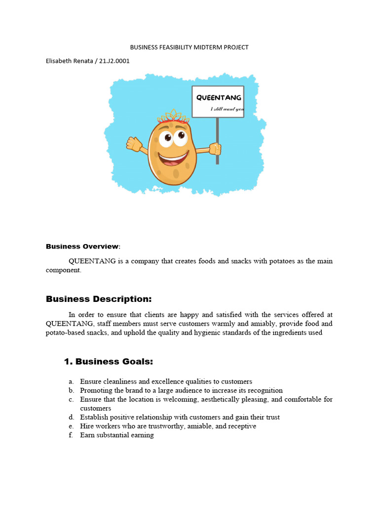 Business Feasibility Midterm Project | PDF | Swot Analysis | Potato