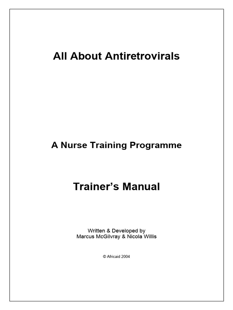 ARVNurse Training Manual | PDF | Hiv/Aids | Management Of Hiv/Aids