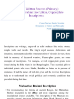 Lec 12 Selective Written Sources (Primary) Mahasthan Brahmi Inscription